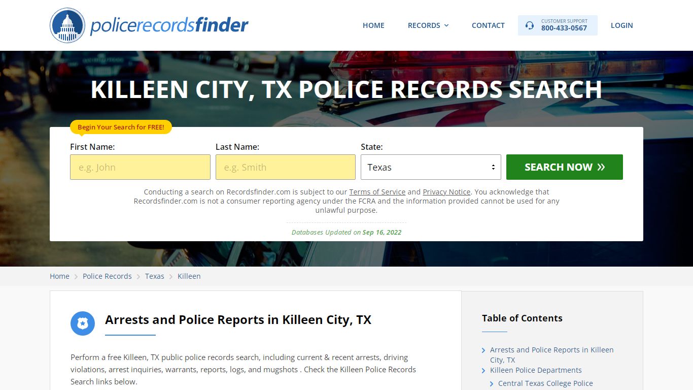 Killeen, Bell County, TX Police Reports & Police Department Records